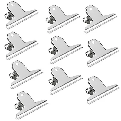 Abbildung von ALCO Albert 771S27 Briefklemmer aus Metall, 10 Stück, 100 mm, vernickelt