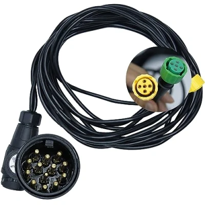 Abbildung von CCLIFE Anhängerkabel Kabelsatz für Anhänger 5m 13 polig Stecker Kabelbaum mit Bajonettverbinder Anhängerbeleuchtung Rücklichter