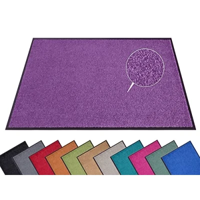 Abbildung von Hanse Home Fußmatte (S XXL) 40x60cm 12 Farben Fussmatte Outdoor Schmutzfangmatte Türmatte Waschbar &amp; Wetterfest rutschfest für Eingangsbereich Außenbereich Violett