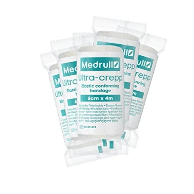 Abbildung von Medrull 20 Stück 6cm x 4m Mullbinden Set Fixierbinden Groß Verbandsmaterial ULTRA CREPP