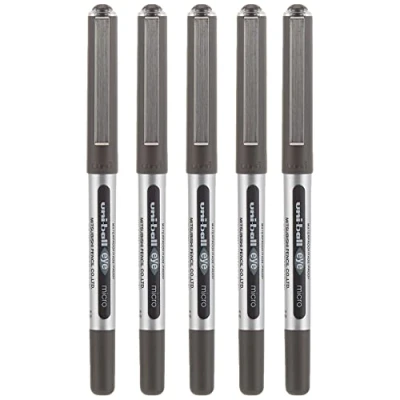 Abbildung von Uni ball Eye Micro UB150 Tintenroller 5 Stück in Blisterpackung schwarz
