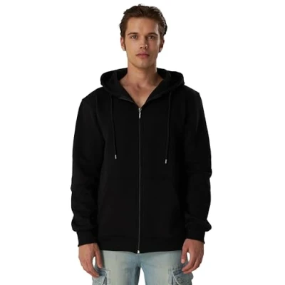 Abbildung von Smith &amp; Solo Hoodie Herren Reißverschluss Sweatjacke Kapuzenjacke Zipper Kapuzenpullover Hoodies Männer Kapuzenpulli Regular Fit (Schwarz XL)