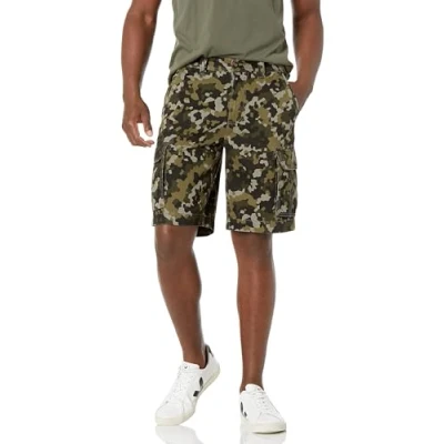 Abbildung von Amazon Essentials Herren 25 cm Lange Classic Fit Cargoshort (erhältlich in Big &amp; Tall), Olivgrün Tarnmuster, 40W