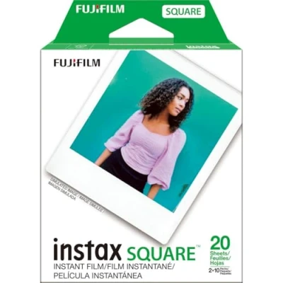 Abbildung von Fujifilm Instax Square Twin Pack Film 20 Exposures Ohrstöpsel 5 Centimeters Schwarz (Black)