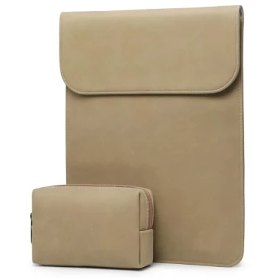 Abbildung von HYZUO 15 16 Zoll Laptop Hülle Tasche für MacBook Pro M3/M2/M1 A2991 A2780 A2485 A2141 2024 2019, XPS 15, mit Kleiner Tasche, Khaki