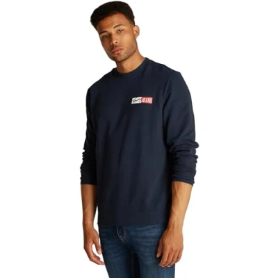 Abbildung von Tommy Jeans Entry Graphic CREW Sweatshirt, Herren, Größe: 44, Dark night navy