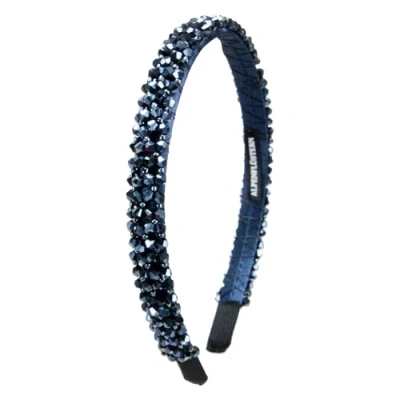 Abbildung von Alpenflüstern Trachten Haarreif Glitzerperlen schmal Damen Haarschmuck, Haarband rutschfest fürs Dirndl (blau) ADV150