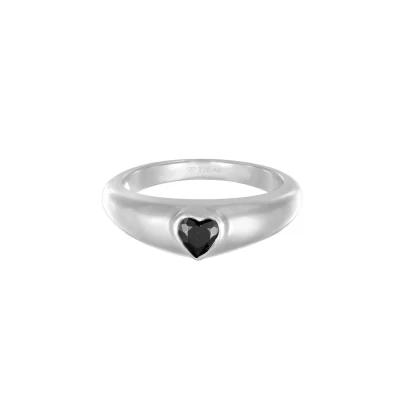 Abbildung von Elli HERZ Liebe Ring, Damen, Größe: 48, Schwarz