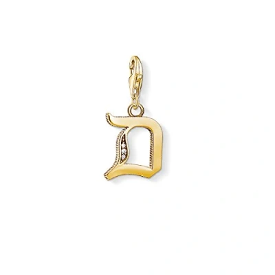Abbildung von Thomas Sabo Damen Charm Anhänger D Buchstabe Gold Club 925 Sterling Silber 1610 414 39