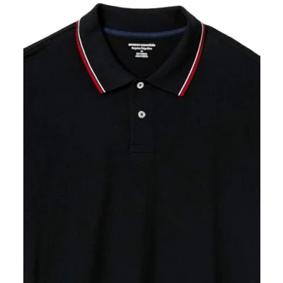 Abbildung von Amazon Essentials Herren Polohemd mit normaler Passform aus Baumwollpiqué (erhältlich in Big &amp; Tall), Schwarz Rot, XXL