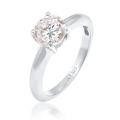 Abbildung von Elli Ring Damen Solitär mit Zirkonia Kristall in 925 Sterling Silber