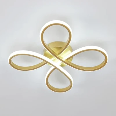 Abbildung von Comely Deckenlampe LED, 30W 3400LM LED Deckenleuchte Modern Deckenbeleuchtung Flower Form für Balkon Diele Schlafzimmer Wohnzimmer und Esszimmer, Kaltweißes Licht 6500K, 30cm, Gold