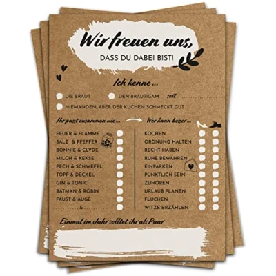 Abbildung von Sophies Kartenwelt Hochzeitsspiel Karton 52 Vintage Postkarten zum Ausfüllen Hochzeitsgeschenk &amp; kreative Alternative Gästebuch