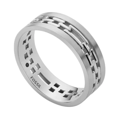 Abbildung von Fossil Dress BAND Ring silvercoloured, Herren, Größe: 60, Silver coloured