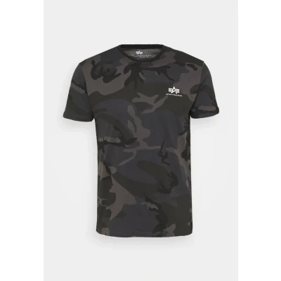 Abbildung von Alpha Industries CAMO Tshirt print, Herren, Größe: Small, Black