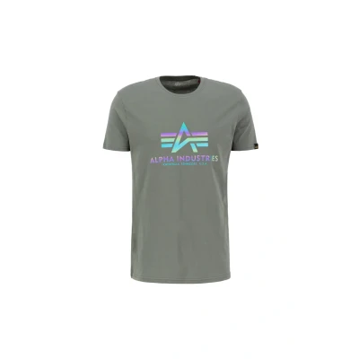 Abbildung von Alpha Industries Rainbow REF Tshirt print, Herren, Größe: Medium, Vintage green