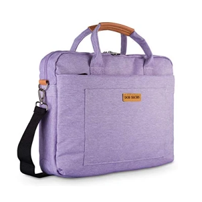 Abbildung von DOB SECHS 15 15.6 Zoll Laptoptasche Aktentaschen Handtasche Tragetasche Schulter Tasche Notebooktasche Laptop Sleeve hülle für bis zu Dell Alienware/MacBook/Lenovo/HP, violett