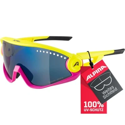 Abbildung von ALPINA 5W1NG Verspiegelte und Bruchsichere Sport &amp; Fahrradbrille Mit 100% UV Schutz Für Erwachsene, pinegreen, One Size