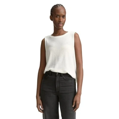 Abbildung von TOM Tailor Denim Structured WITH BOW Top, Damen, Größe: XL, Off white