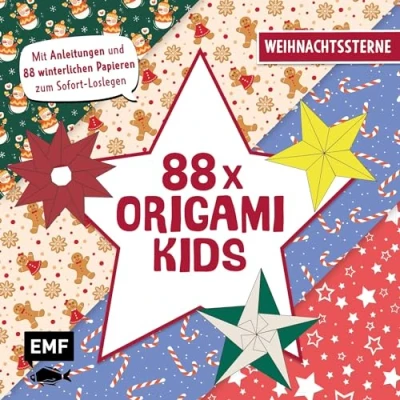 Abbildung von 88 x Origami Kids Weihnachtssterne: Mit Anleitungen und winterlichen Papieren zum Sofort Loslegen