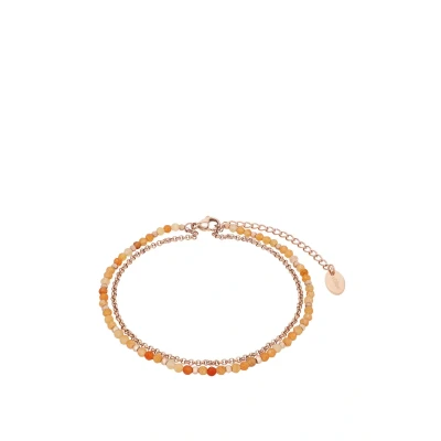 Abbildung von s.Oliver Aventurine Fußkettchen Rose goldcoloured, Damen, Größe: One Size, gold coloured