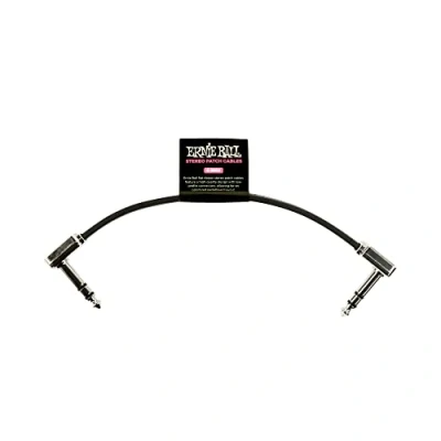 Abbildung von Ernie Ball Flaches Stereo Patchkabel 15,24 cm Schwarz