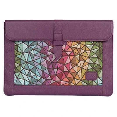 Abbildung von Londo Echtleder Tasche / Hülle Kompatibel mit MacBook Pro 15 &amp; 16 Zoll (Lila)