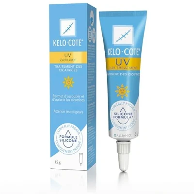 Abbildung von KELO COTE UV SPF30 Silikon Narben Gel mit Sonnenschutz, für chirurgische Narben, erhabene, wulstige wie hypertrophe und Keloide, Verletzungen, 15g