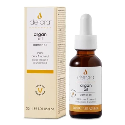 Abbildung von Derora marokkanisches Arganöl, Pflegt Haut, Haare und Nägel, Antialterung, 100% rein, Kaltgepresst &amp; unraffiniert, Natürlich, Antioxidans Reich an Omega 6 Vitamin E (30 ml (1er Pack)