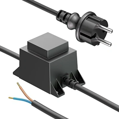 Abbildung von ledscom.de 10W LED Trafo Netzteil/Transformator 2 adrig, Stecker, 12V AC, schwarz, IP44, Niedervolt, Wasserdicht, Gleichspannung, Gleichstrom, Vollschutz isoliert, Trafo, Netzstecker
