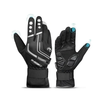 Abbildung von INBIKE Winterhandschuhe Fahrrad MTB Handschuhe Herren Damen Winter Touchscreen Fahrradhandschuhe Beheizbar für Radsport Road Race Downhill Wandern Schwarz M