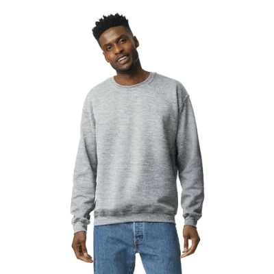 Abbildung von Gildan Herren Sweatshirt aus Fleece mit Rundhalsausschnitt, Stil G18000 T Shirt, Grau Sport Grey, XL