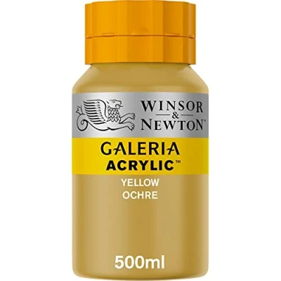 Abbildung von Winsor &amp; Newton 2150744 Galeria Acrylfarbe, hohe Pigmentierung, lichtecht, buttrige Konsistenz, 500 ml Topf Gelber Ocker