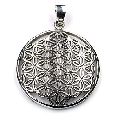 Abbildung von Drachensilber Blume des Lebens Schmuck 925 Silber Kettenanhänger Esoterik Kette Ornament Lebensblume