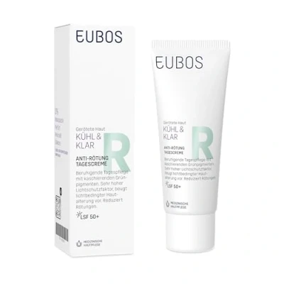Abbildung von EUBOS KÜHL &amp; KLAR ANTI RÖTUNG TAGESCREME LSF 50+ Vegane Tagespflege bei Rosacea Couperose Mit Grünpigmenten Phyto Komplex Beruhigt gerötete Haut UV Schutz Zellschutz 40ml