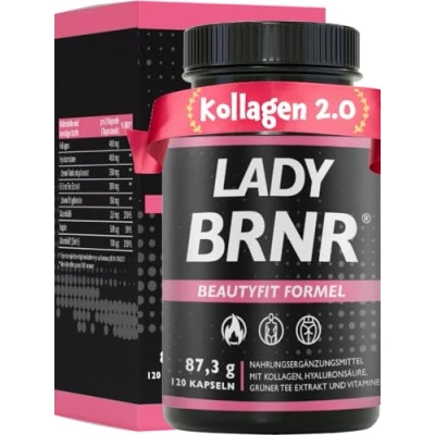 Abbildung von BRNR LADY BeautyFit Stoffwechsel Formel mit Vitamin B6, Bindegewebe Kupfer, Kollagen, Hyaluron hochdosiert, Biotin, 120 Kapseln