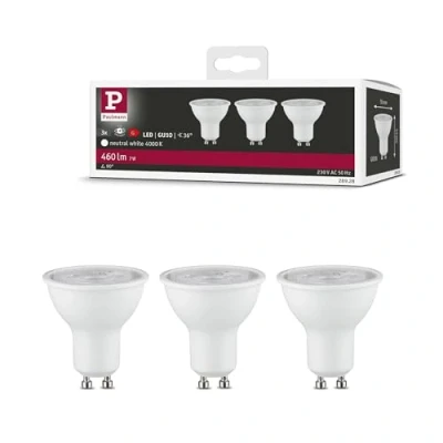 Abbildung von Paulmann 28928 LED Lampe Reflektor 3er Set 3x460lm 36 3x7 Watt Leuchtmittel Weiß matt 4000 K GU10