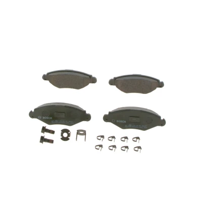 Abbildung von BOSCH 0 986 494 039 Bremsbelagsatz Low Metallic mit Montageanleitung, Anti Quietsch Blech, Schrauben PEUGEOT: 206+ Hatchback, 206 Hatchback