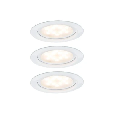 Abbildung von Paulmann 93554 LED Möbeleinbauleuchten Micro Line 3er Set rund incl. 3x4,5 Watt Schrankleuchte Weiß Schranklicht Metall Küchenlampe 2700 K