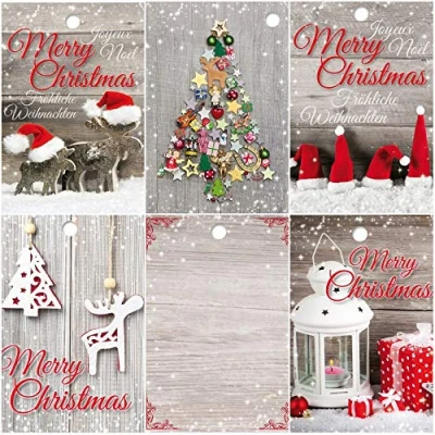 Abbildung von EDITION COLIBRI 25 Geschenkanhänger Weihnachten: Nostalgische Motive, Etiketten Anhänger, Xmas, Tags, Christmas, Anhängeschilder für Dekorieren von Weihnachtsbaum und Geschenke, Deko aus Papier