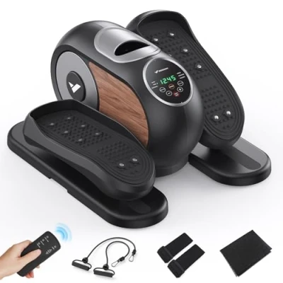 Abbildung von MERACH Mini Elektrischer Crosstrainer, Untertisch Ellipsentrainer für Zuhause mit Fernbedienung, Display, Rutschfestem Pad, 12 Geschwindigkeiten, Leise &amp; Tragbar Cross Trainer Senioren, Erwachsene