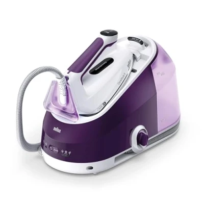 Abbildung von Braun Household CareStyle 5 IS5247 VI Dampfbügelstation Dampfbügeleisen mit FreeGlide 3D Bügelsohle, iCare Modus, Vertikales Bügeln, Abnehmbarer 2L Wassertank, Dampfstoß 500 g/min, 2400W, Violett