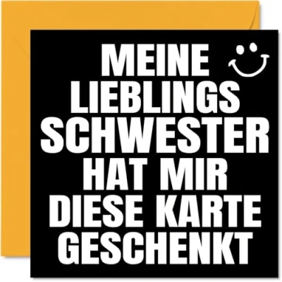 Abbildung von Lustige Geburtstagskarten für Schwester Bruder Männer Frauen Meine Lieblings Glückwunschkarte zum Geburtstag von Stiefschwester 145 mm x Witzige Humor Bday Grußkarten