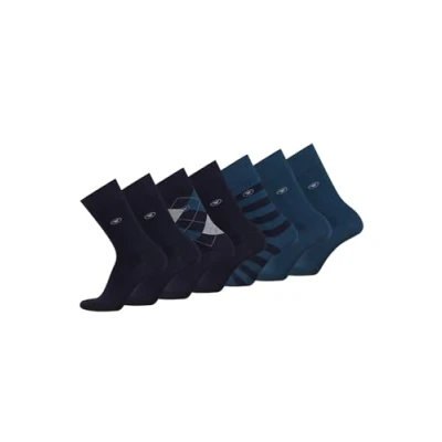 Abbildung von TOM TAILOR Socken türkis argyle mix 39 42 7er Box Baumwollsocken für Altag und Freizeit schlichte