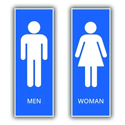 Abbildung von 4 Stück WC Aufkleber Woman &amp; Man Sticker 21x7,2cm Toiletten Schild mit UV Schutz für Außenbereich Innenbereich