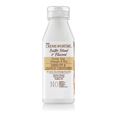Abbildung von Creme of Nature, Butter Blend &amp; Flaxseed, Weichmachender Conditioner, zum Ausspülen oder Leave in, Behandlung für lockiges, krauses und Afro Haar, frei von Sulfaten Silikon, 354ml