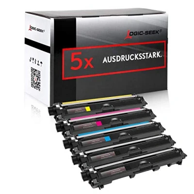 Abbildung von Logic Seek 5 Toner kompatibel für Brother TN 242 246 HL 3142 3152 3172 CW CDW DCP9017CDW Schwarz je 2.500 Seiten, Color 2.200 Seiten