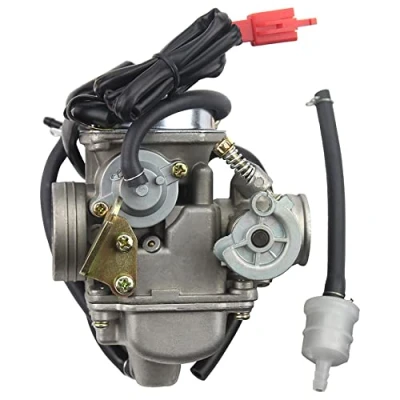 Abbildung von GOOFIT 24mm PD24J Vergaser mit E Choke Benzinfilter und Ersatz für GY6 150cc ATV Go Kart Moped Scooter 157QMJ Motoren