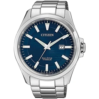 Abbildung von Citizen Herren Analog Eco Drive Uhr mit Super Titanium Armband BM7470 84L, Silber