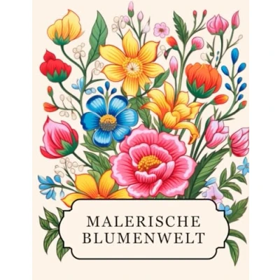 Abbildung von Malerische Blumenwelt: Ein Blumen Malbuch für Erwachsene mit 50 wunderschönen Motiven zum Ausmalen. Ideal zur Entspannung, Stressabbau und Förderung der Kreativität